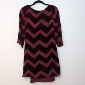 Alice And Olivia Chevron Patterned Dress - Burgundy, XS